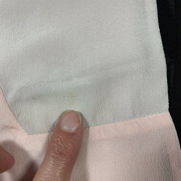 Wilfred ARITZIA sz S 100% Silk Pink Black Color Block Semi-Sheer Crepe Tank Cami - Picture 9 of 10